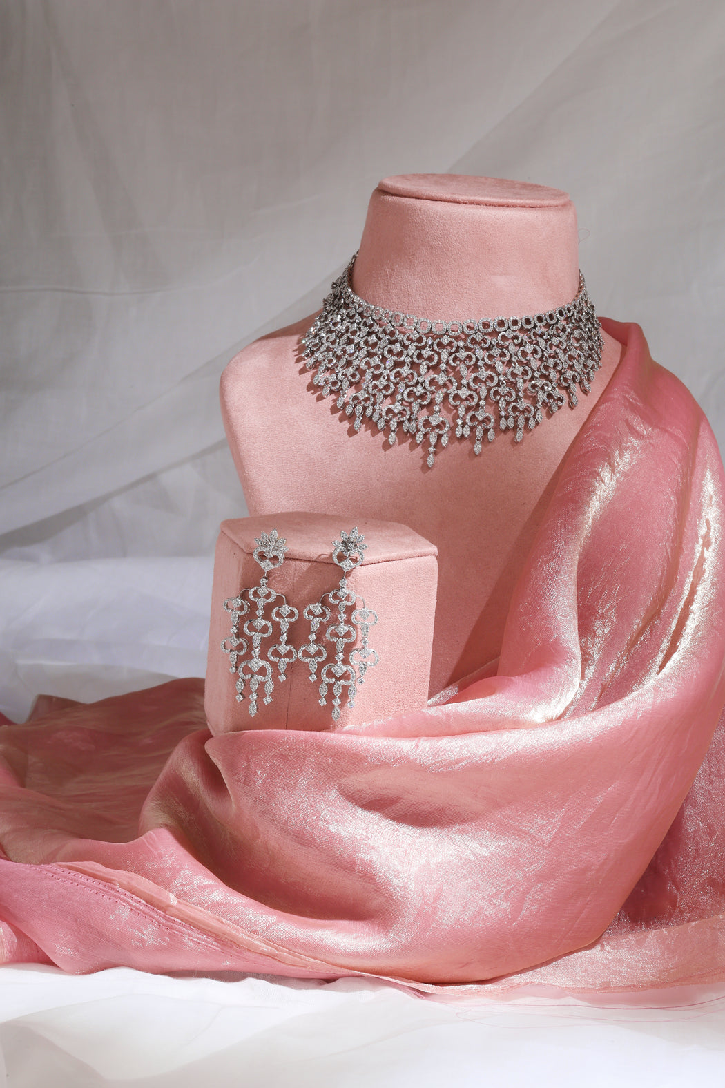 Pave diamond bridal set