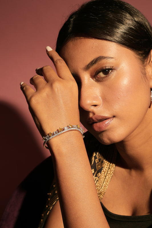 Golden star diamond bangle