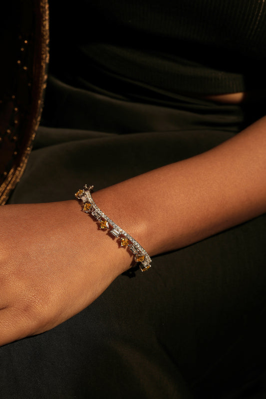 Golden star diamond bangle