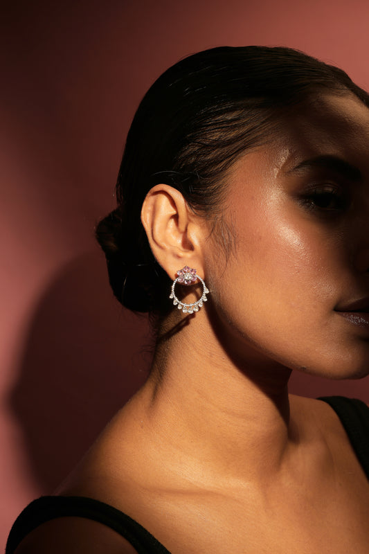 Rose halo detachable earrings