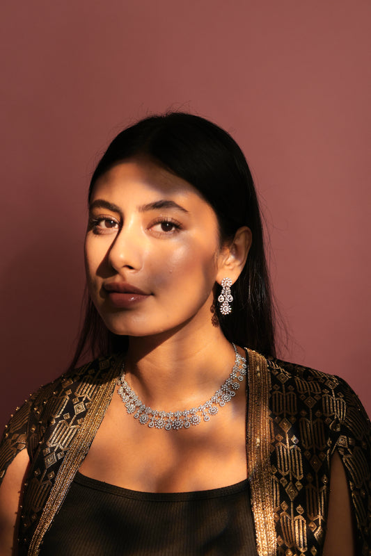 Snowflake diamond earrings