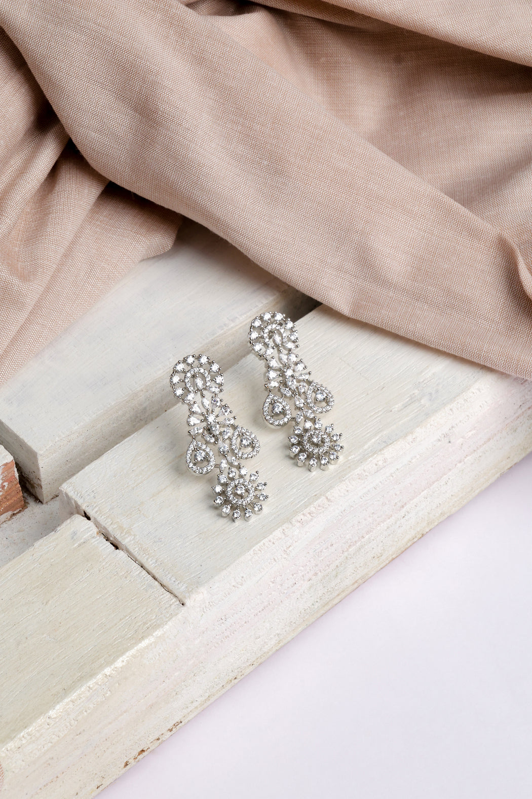 Snowflake diamond earrings