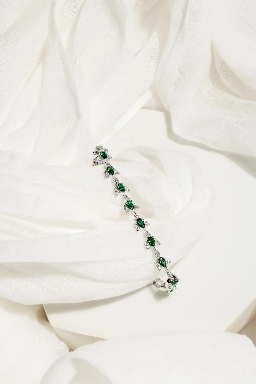 Emerald lotus bracelet